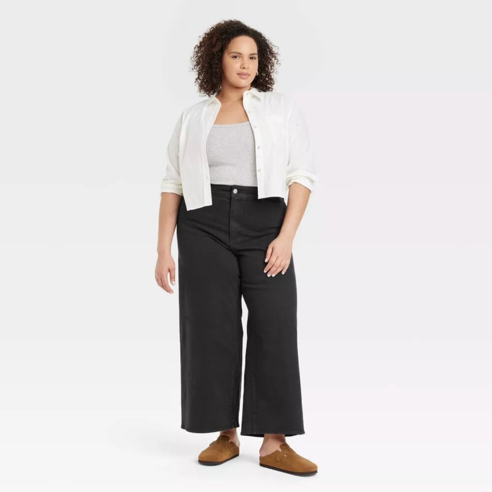 Women's High-Rise Sailor Wide Leg Ankle Jeans - Universal Thread Size 16 - Picture 10 of 10